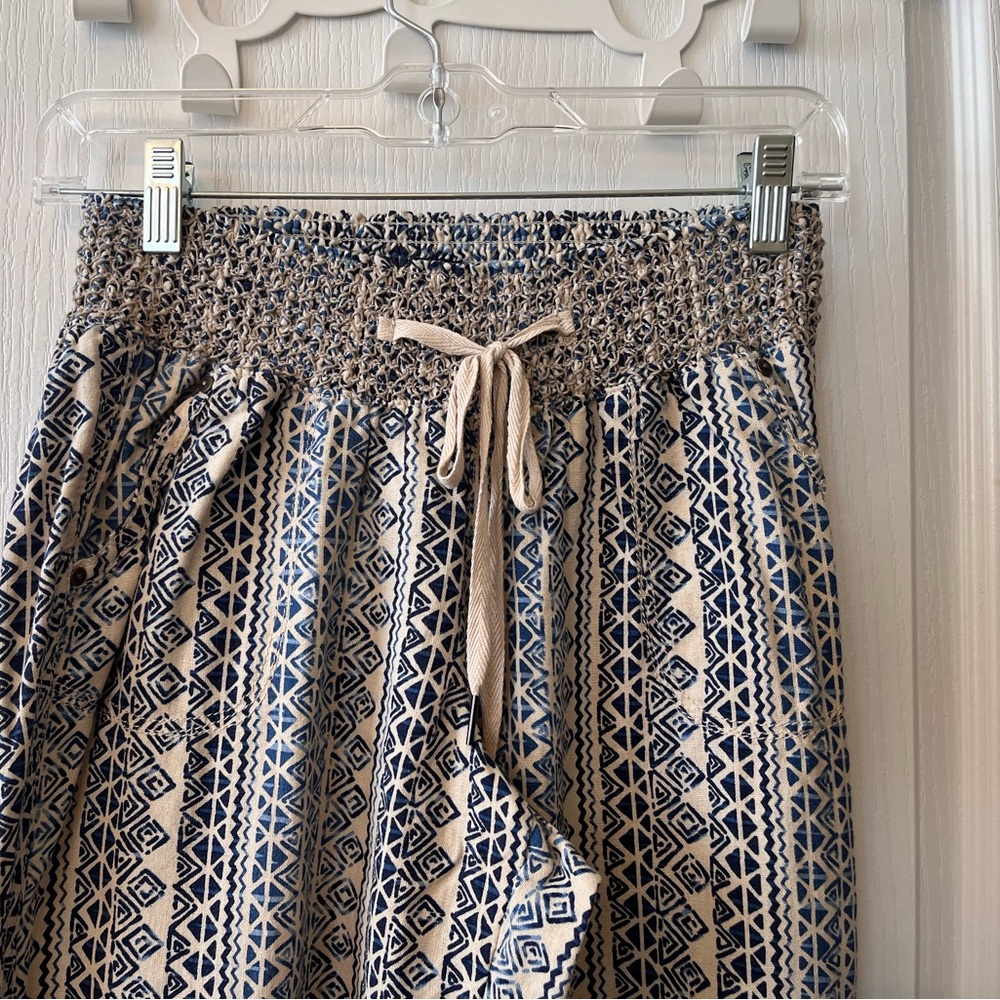 Patterned Wide Leg Pants